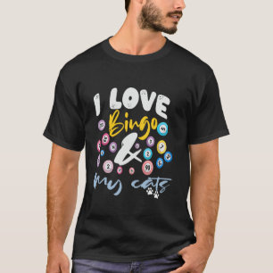 Camiseta Eu adoro Bingo e os meus gatos Feliz Família Corre