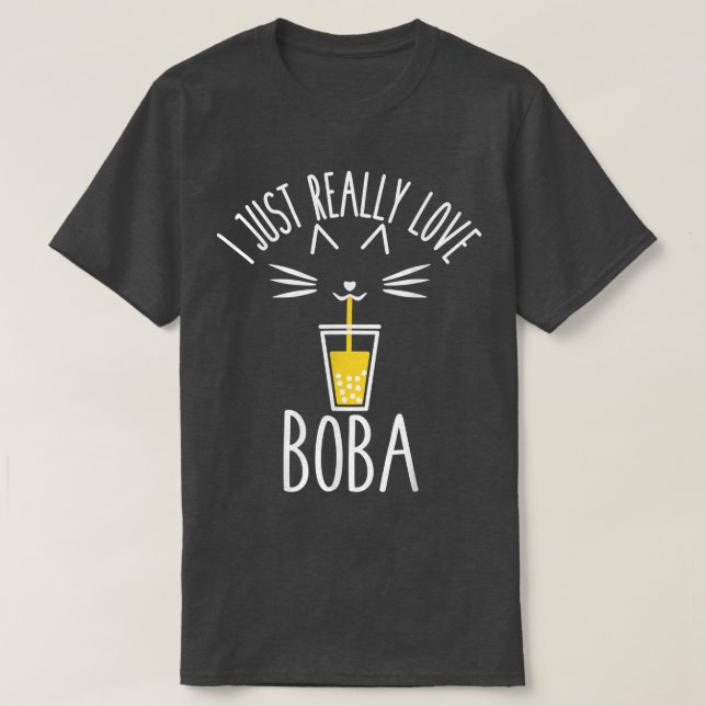 Camiseta Eu Adoro Boba Bebendo Bolha Chá Wo (Frente do Design)