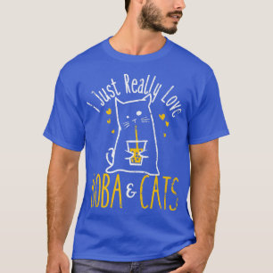Camiseta Eu adoro Boba e Gatos, as mulheres adoram o Bubbbb