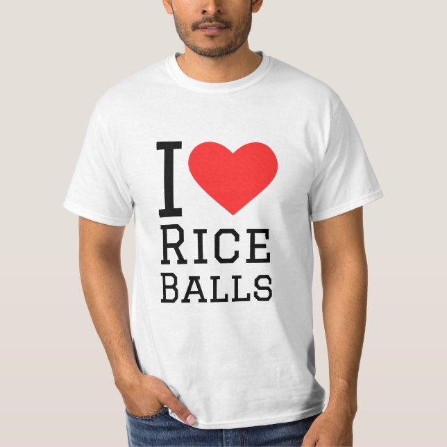 Camiseta Eu adoro bolas de arroz (Frente)