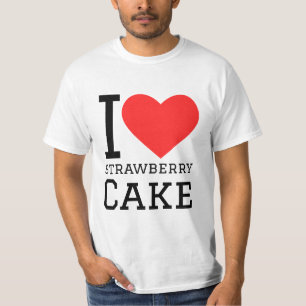 Camiseta Eu adoro bolo de morango