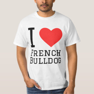 Camiseta Eu adoro buldogue francês