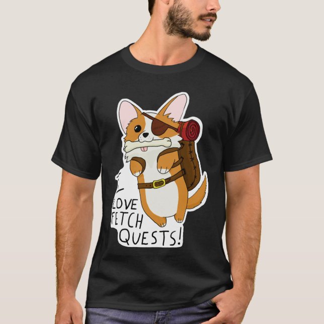 Camiseta Eu Adoro Busca Dnd Corgi (Frente)