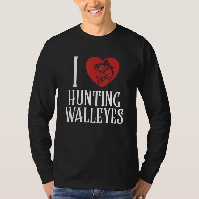 Camiseta Eu Adoro Caça Walleyes Zander Hooks Lures Walleye (Frente)