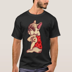 Camiseta Eu Adoro Cachorro Pai Tatuagem Inglês Cachorro Fra