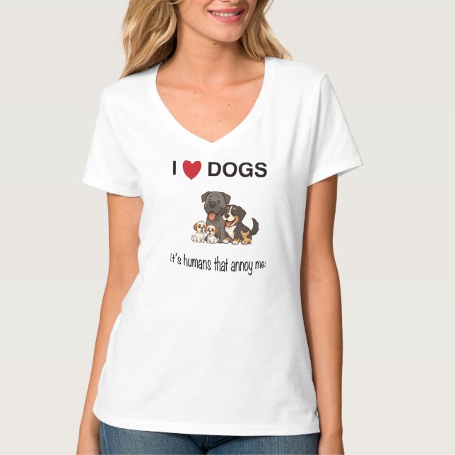 Camiseta Eu adoro cachorros (Frente)