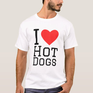 Camiseta Eu adoro cachorros-quentes