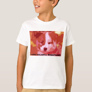 Camiseta Eu adoro cães-pastor islandeses