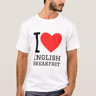 Camiseta Eu adoro café da manhã em inglês