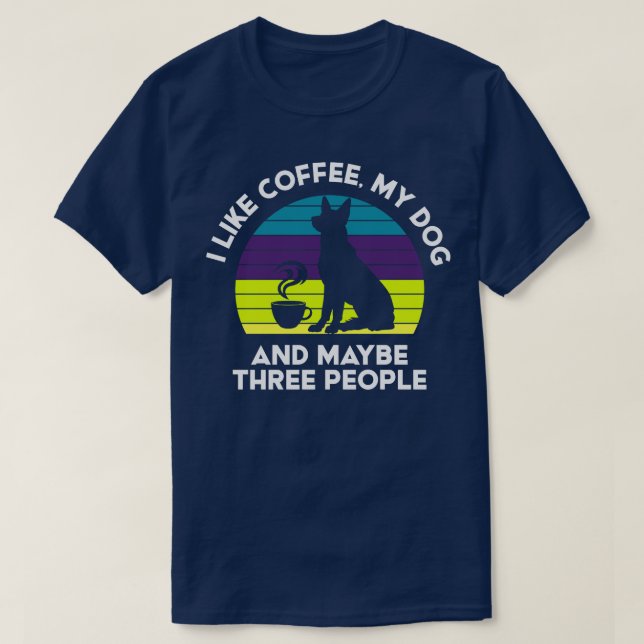 Camiseta Eu adoro café e cães (Frente do Design)