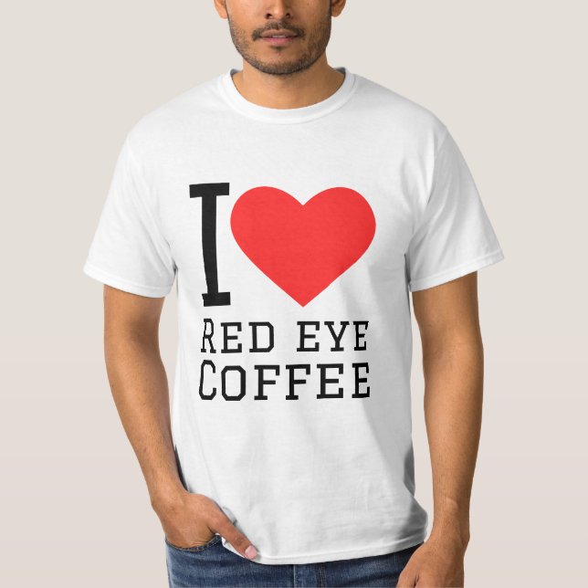 Camiseta Eu adoro café vermelho (Frente)