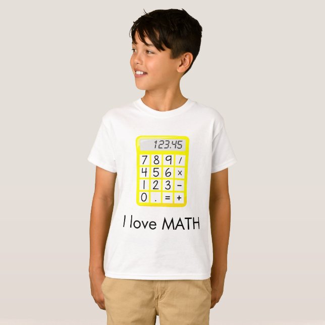 Camiseta Eu adoro calculadora de matemática (Frente Completa)