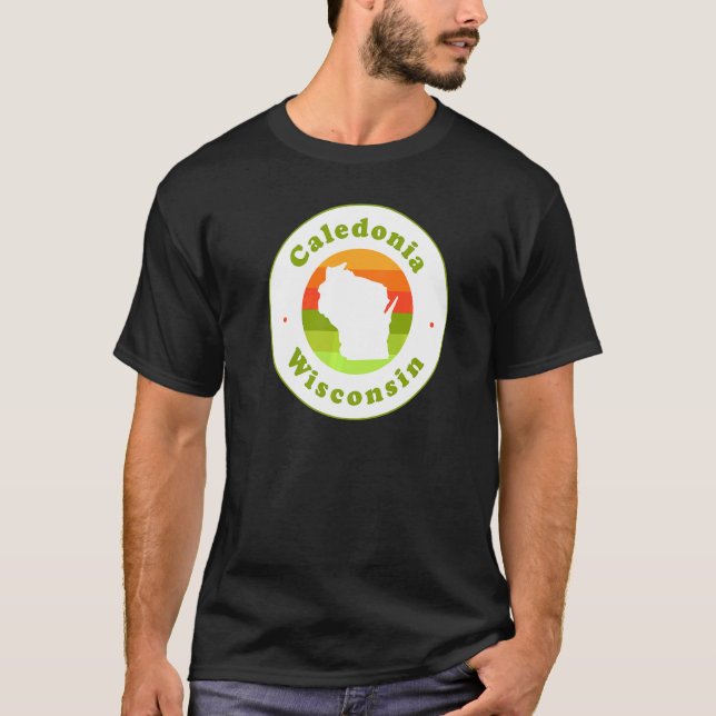 Camiseta Eu adoro Caledonia Wisconsin Wi Vacation Souvenir (Frente)