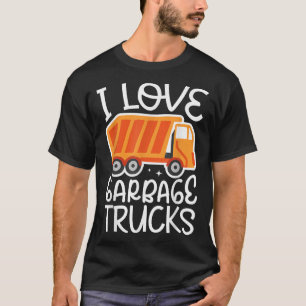 Camiseta Eu adoro caminhões de lixo para um carro de adereç
