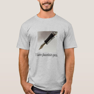 Camiseta Eu adoro Canetas de fontes