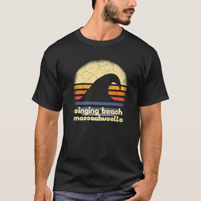 Camiseta Eu Adoro Cantando Praia Massachusetts Ocean Wave M (Frente)