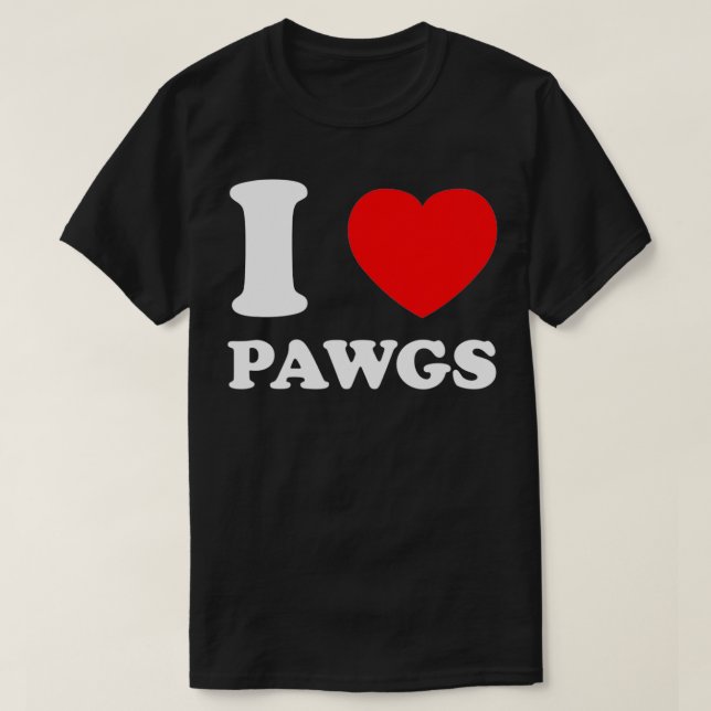 Camiseta Eu Adoro Cardíaco Pawgs (Frente do Design)