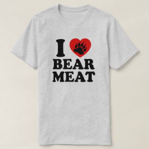 CAMISETA EU ADORO CARNE DE URSO.