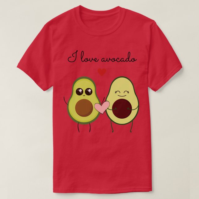 Camiseta Eu adoro casal de abacate (Frente do Design)