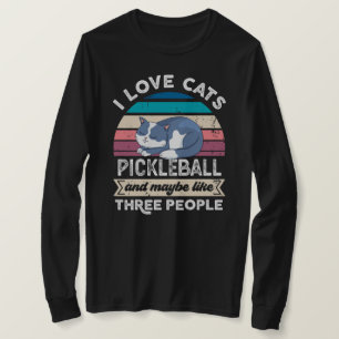 Camiseta Eu adoro Cats Pickleball e três Pessoas