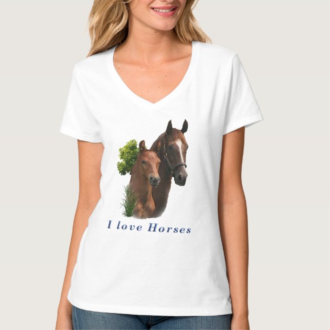 Camiseta Eu adoro cavalos (Frente)