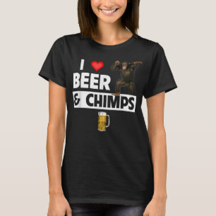 Camiseta Eu adoro cerveja e chimpanzés, Bebendo Chimpanzee