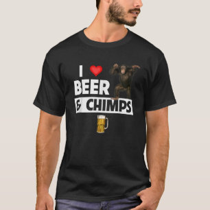 Camiseta Eu adoro cerveja e chimpanzés, Bebendo Chimpanzee