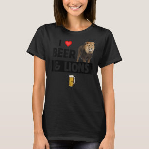 Camiseta Eu adoro cerveja e leões Amantes de os animais Beb