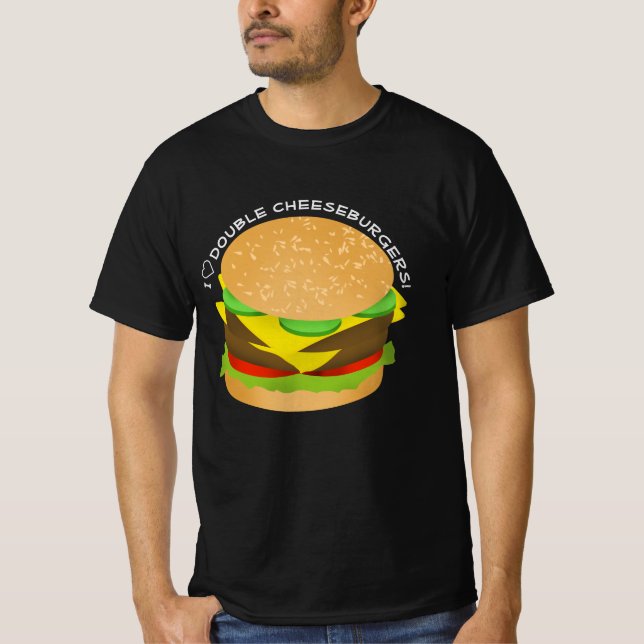 Camiseta Eu Adoro Cheeseburgers Duplos (Frente)
