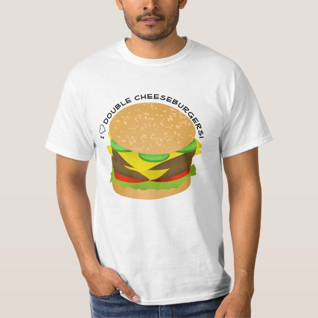 Camiseta Eu Adoro Cheeseburgers Duplos (Frente)