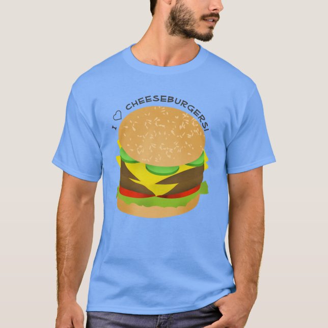 Camiseta Eu Adoro Cheeseburgers Duplos (Frente)