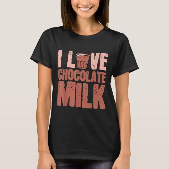 Camiseta Eu Adoro Chocolate Comida De Leite Comendo Cotas D (Frente)