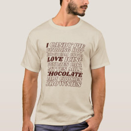 Camiseta Eu adoro chocolate tudo o que é texto marrom