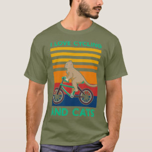 Camiseta Eu Adoro Ciclismo E Ciclo De Bicicleta De Gatos