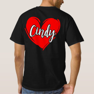 Camiseta Eu adoro CINDY - Amor Coração, Presente Dia de os