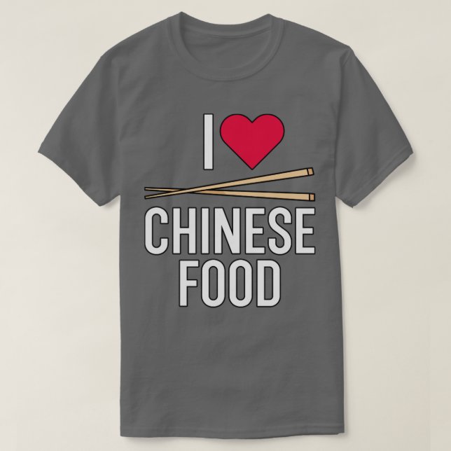 Camiseta Eu adoro Comida chinesa (Frente do Design)