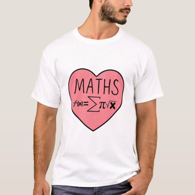 Camiseta Eu Adoro Coração de Matemática (Frente)