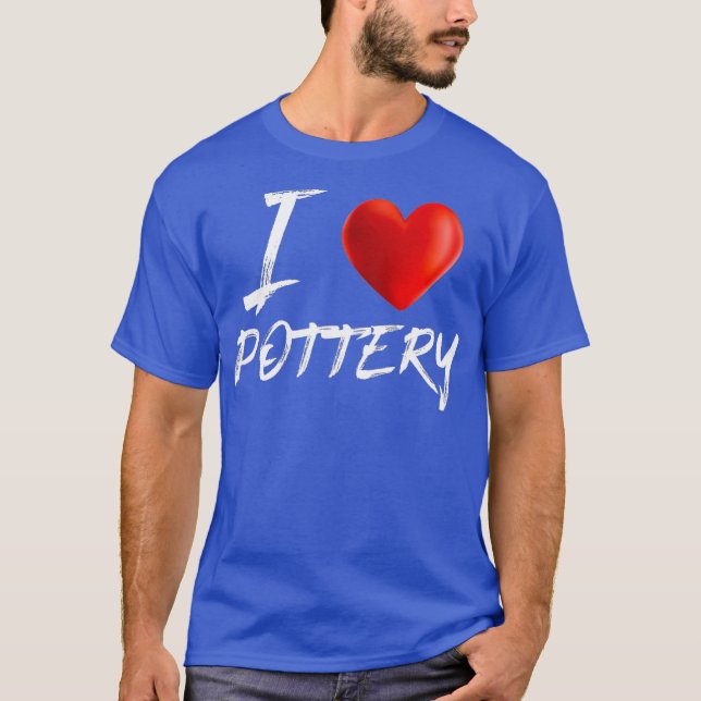 Camiseta Eu adoro coração potery T (Frente)