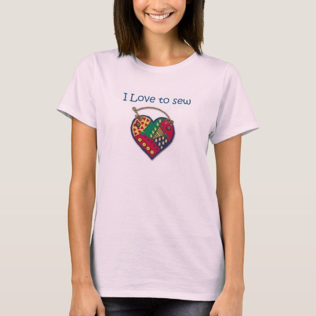 Camiseta Eu adoro costurar (Frente)