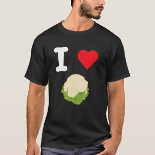 Camiseta Eu Adoro Couve-flor Folha Verde Vegetais Comem Cle