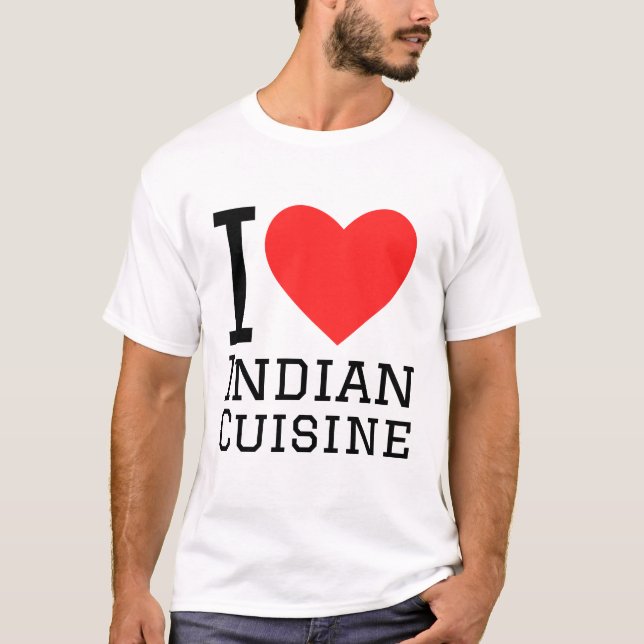 Camiseta Eu adoro cozinha indiana (Frente)