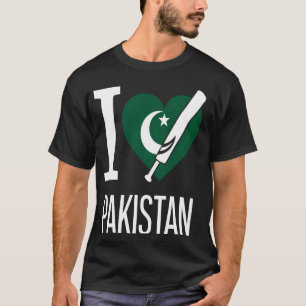 Camiseta Eu adoro críquete paquistanês