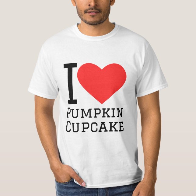 Camiseta Eu adoro cupcake de abóbora (Frente)