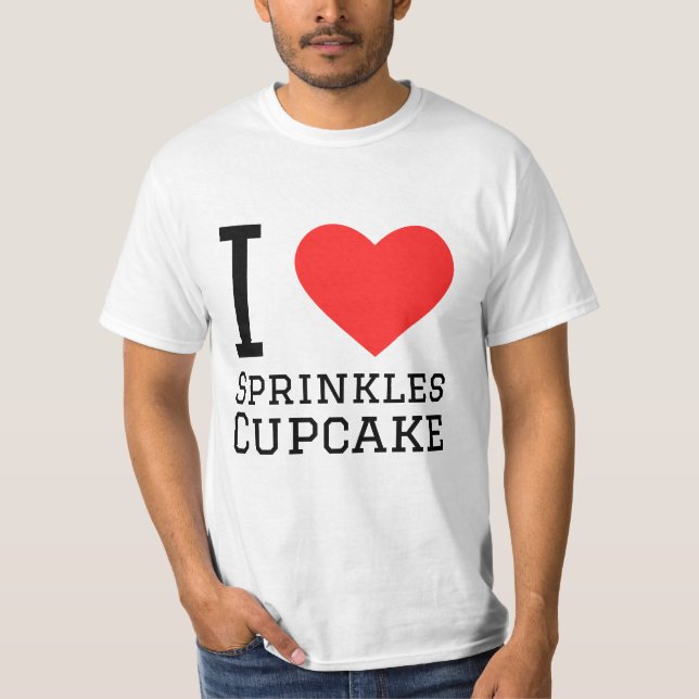 Camiseta Eu adoro cupcake de aspersores (Frente)