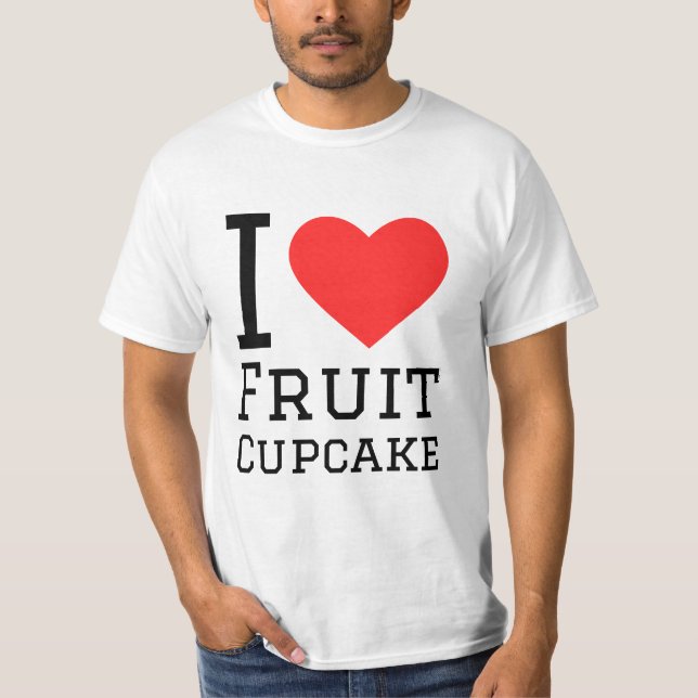 Camiseta Eu adoro cupcake fruta (Frente)