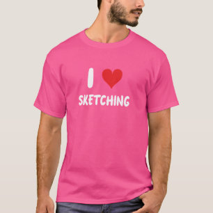 Camiseta Eu Adoro Desenhos - Pintor De Arte De Sketcher