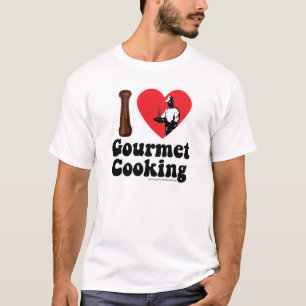 Camiseta Eu adoro Design de logotipo de coração do Cozinhar
