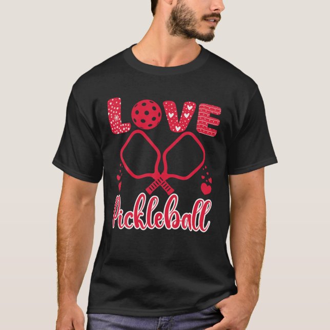 Camiseta Eu adoro Dia de os namorados de Pickleball I Heart (Frente)