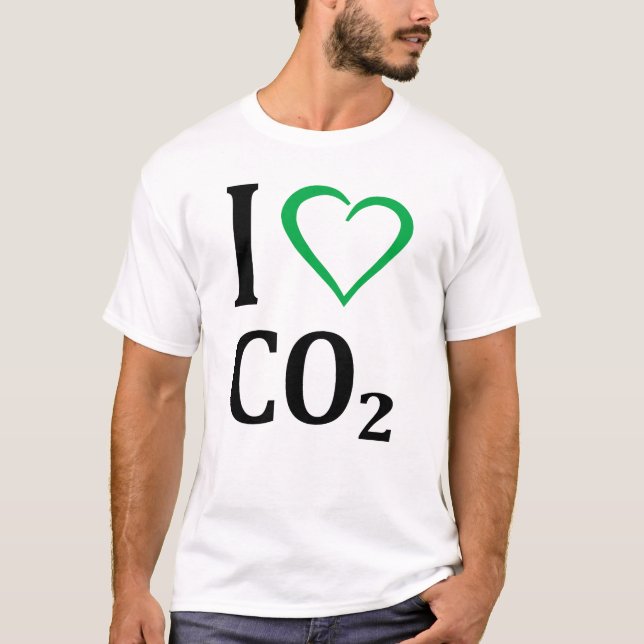 Camiseta Eu adoro dióxido de carbono CO2 (Frente)