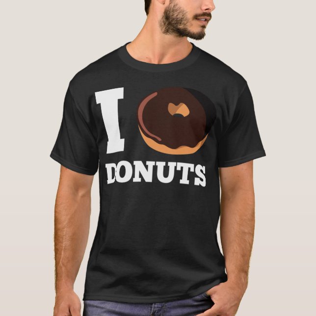 Camiseta Eu adoro doces de dinossauros Rosquinhas (Frente)